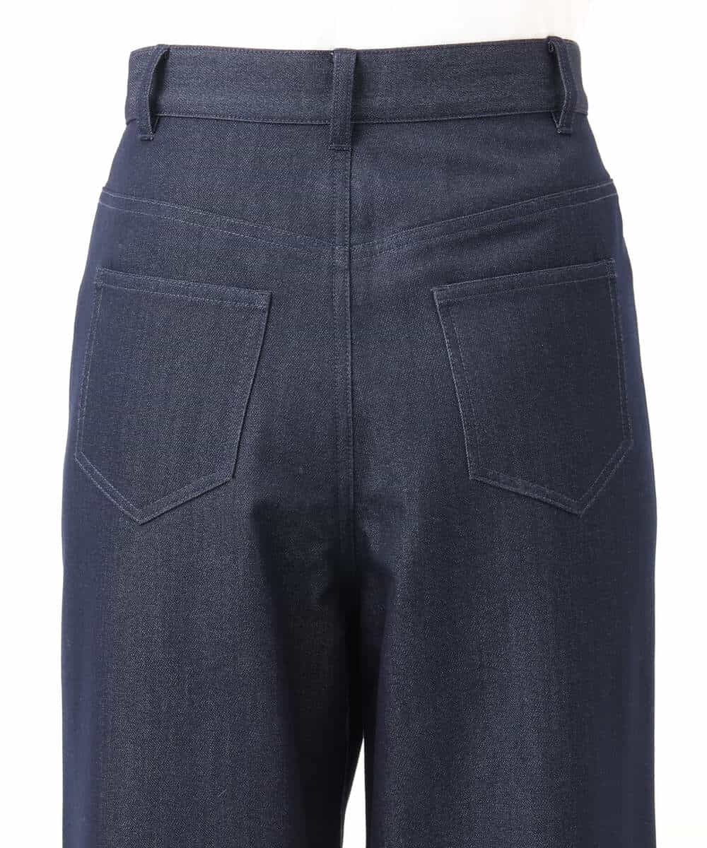 FKLAD52180 MK MICHEL KLEIN(MK ミッシェルクラン) 裏起毛ブーツカットシルエットデニムワイドパンツ/洗える ネイビー