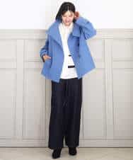 FKLAD52180 MK MICHEL KLEIN(MK ミッシェルクラン) 裏起毛ブーツカットシルエットデニムワイドパンツ/洗える ネイビー