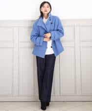 FKLAD52180 MK MICHEL KLEIN(MK ミッシェルクラン) 裏起毛ブーツカットシルエットデニムワイドパンツ/洗える ネイビー