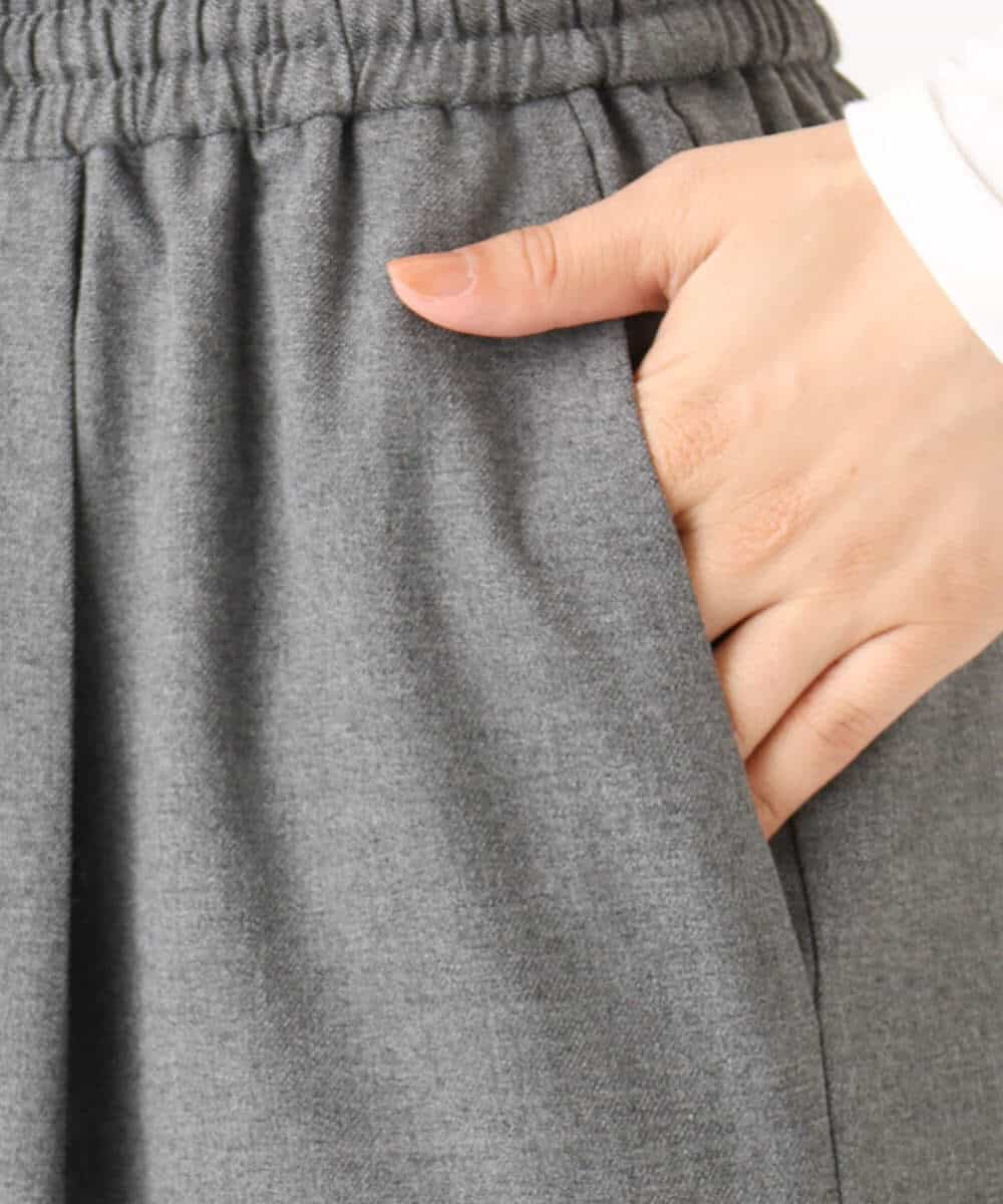 FKLAD62160 MK MICHEL KLEIN(MK ミッシェルクラン) 裏起毛ワイドストレートプルオンパンツ/洗える グレー