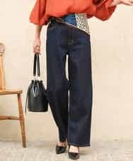 FKLAG41170 MK MICHEL KLEIN(MK ミッシェルクラン) [洗える]11ozデニム ワイドストレートパンツ ブルー