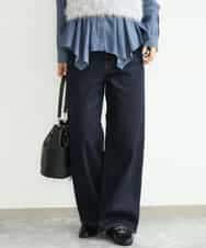 FKLAG41170 MK MICHEL KLEIN(MK ミッシェルクラン) [洗える]11ozデニム ワイドストレートパンツ ネイビー