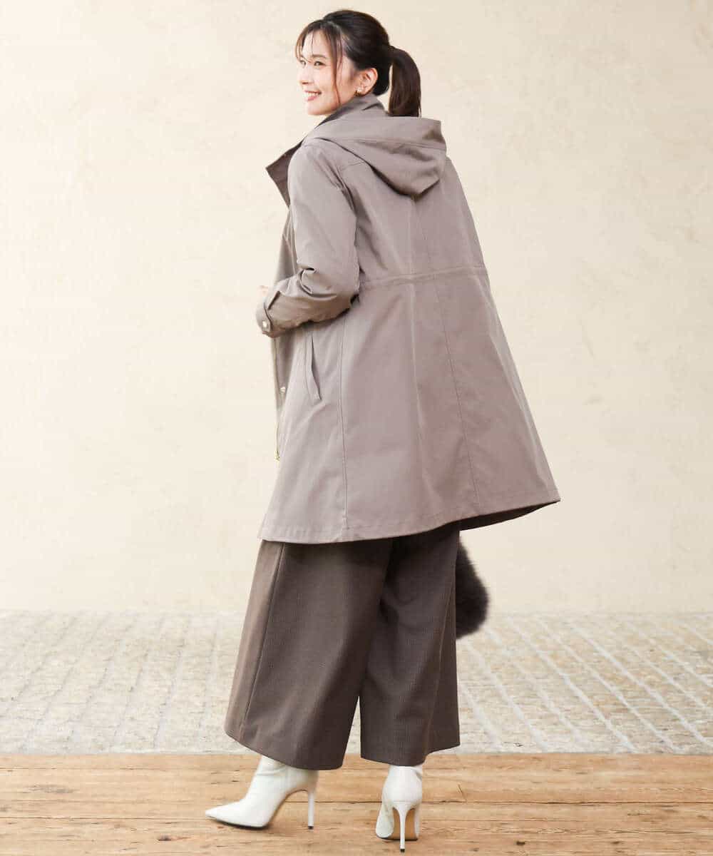 FKLAG51170 MK MICHEL KLEIN(MK ミッシェルクラン) [裏起毛/洗える]千鳥柄ガウチョパンツ グレー