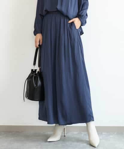 FKLAG52170 MK MICHEL KLEIN [洗える]起毛サテンワイドパンツ