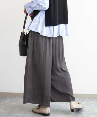 FKLAG52170 MK MICHEL KLEIN [洗える]起毛サテンワイドパンツ