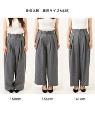 FKLAG53170 MK MICHEL KLEIN(MK ミッシェルクラン) [洗える]バレル風シルエット梳毛パンツ ダークグレー