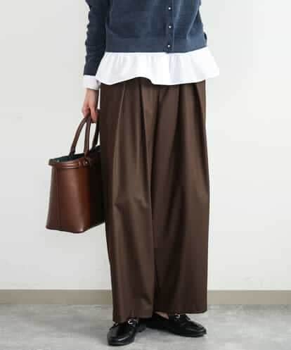 FKLAG53170 MK MICHEL KLEIN [洗える]バレル風シルエット梳毛パンツ