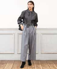 FKLAG53170 MK MICHEL KLEIN(MK ミッシェルクラン) [洗える]バレル風シルエット梳毛パンツ ダークグレー