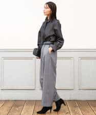 FKLAG53170 MK MICHEL KLEIN(MK ミッシェルクラン) [洗える]バレル風シルエット梳毛パンツ ダークグレー