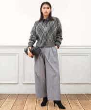 FKLAG53170 MK MICHEL KLEIN(MK ミッシェルクラン) [洗える]バレル風シルエット梳毛パンツ ダークグレー