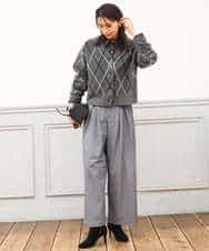 FKLAG53170 MK MICHEL KLEIN(MK ミッシェルクラン) [洗える]バレル風シルエット梳毛パンツ ダークグレー