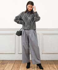 FKLAG53170 MK MICHEL KLEIN(MK ミッシェルクラン) [洗える]バレル風シルエット梳毛パンツ ダークグレー