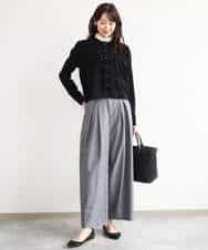 FKLAG53170 MK MICHEL KLEIN(MK ミッシェルクラン) [洗える]バレル風シルエット梳毛パンツ ダークグレー