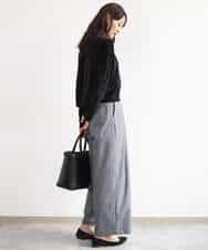 FKLAG53170 MK MICHEL KLEIN(MK ミッシェルクラン) [洗える]バレル風シルエット梳毛パンツ ダークグレー