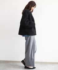 FKLAG53170 MK MICHEL KLEIN(MK ミッシェルクラン) [洗える]バレル風シルエット梳毛パンツ ダークグレー