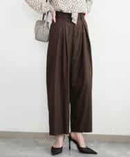 FKLAG53170 MK MICHEL KLEIN(MK ミッシェルクラン) [洗える]バレル風シルエット梳毛パンツ ダークグレー