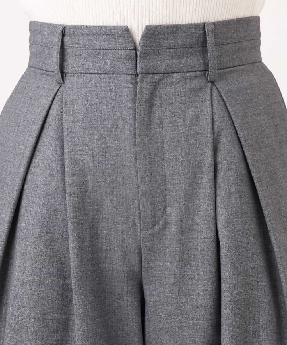 FKLAG53170 MK MICHEL KLEIN(MK ミッシェルクラン) [洗える]バレル風シルエット梳毛パンツ ダークグレー