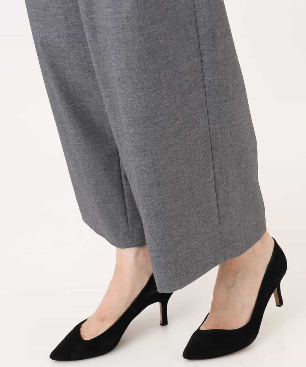 FKLAG53170 MK MICHEL KLEIN(MK ミッシェルクラン) [洗える]バレル風シルエット梳毛パンツ ダークグレー