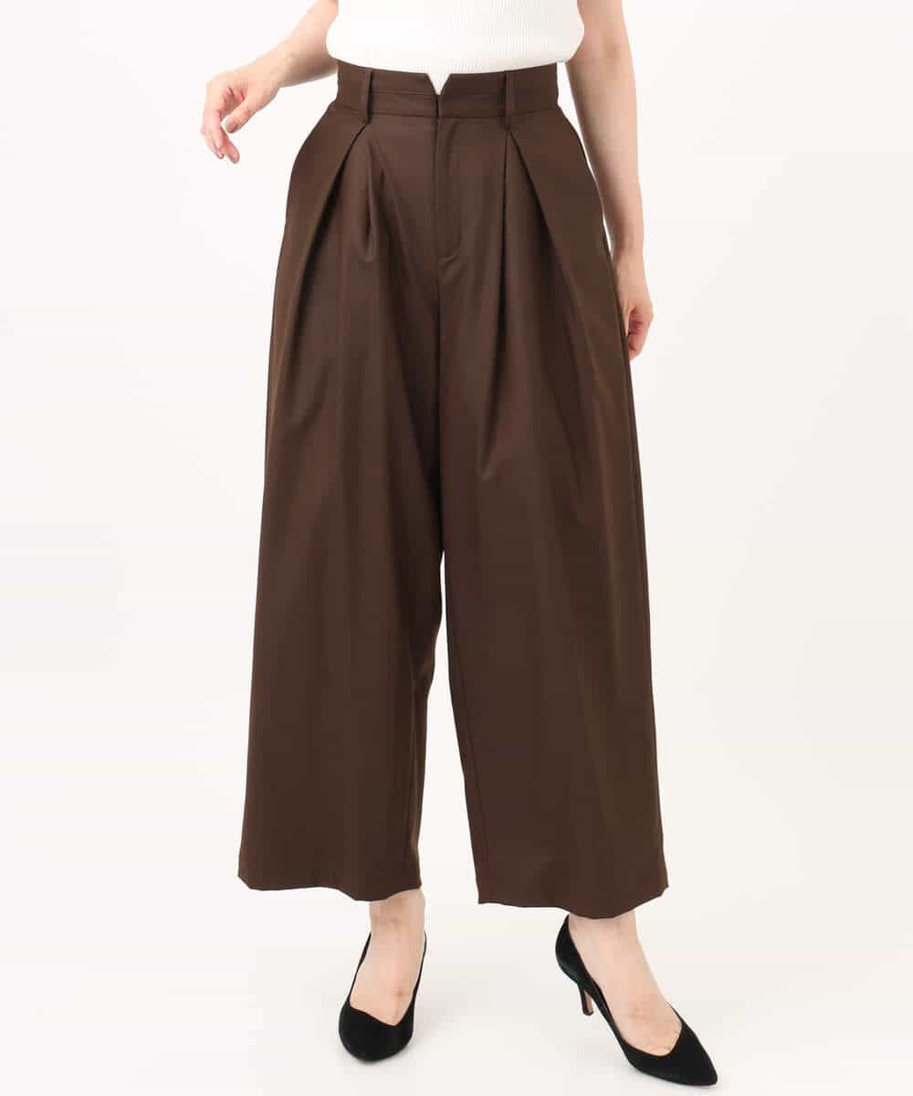 FKLAG53170 MK MICHEL KLEIN(MK ミッシェルクラン) [洗える]バレル風シルエット梳毛パンツ ダークグレー