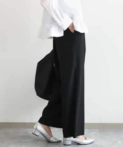 FKLAG62160 MK MICHEL KLEIN [洗える]裏起毛ワイドストレートプルオンパンツ（無地）