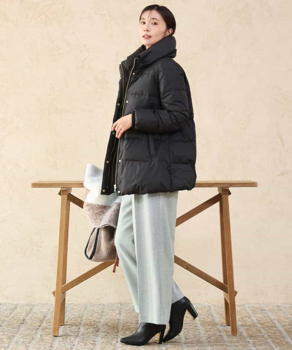 FKLAG64180 MK MICHEL KLEIN(MK ミッシェルクラン) [洗える]ツイードストレートワイドパンツ グレー