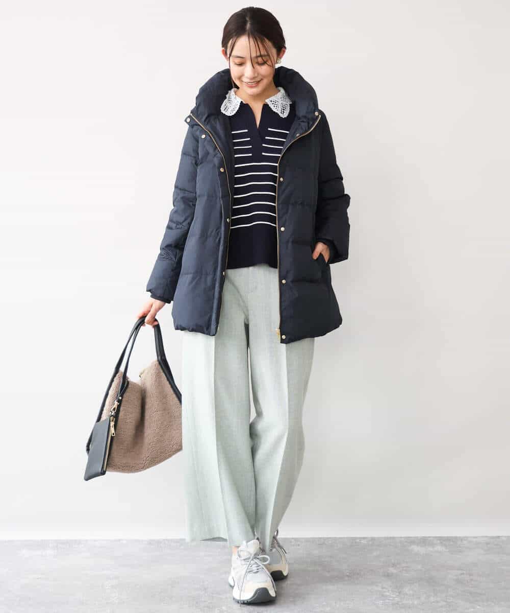 FKLAG64180 MK MICHEL KLEIN(MK ミッシェルクラン) [洗える]ツイードストレートワイドパンツ グレー