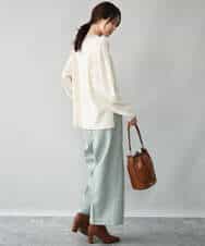 FKLAG64180 MK MICHEL KLEIN(MK ミッシェルクラン) [洗える]ツイードストレートワイドパンツ グレー
