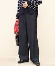 FKLAH52180 MK MICHEL KLEIN(MK ミッシェルクラン) [裏起毛/洗える]デニムライクワイドパンツ ネイビー