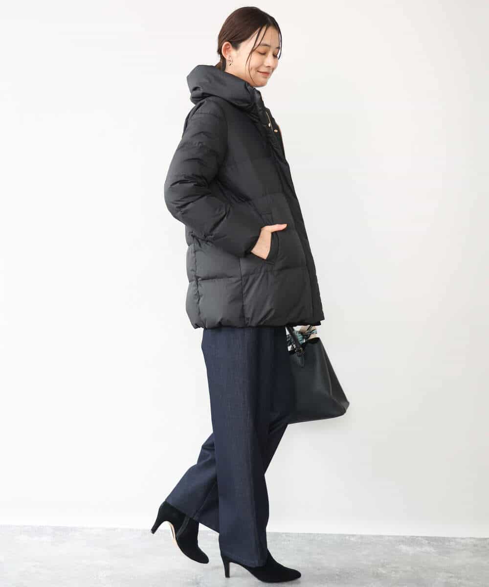 FKLAH52180 MK MICHEL KLEIN(MK ミッシェルクラン) [裏起毛/洗える]デニムライクワイドパンツ ネイビー