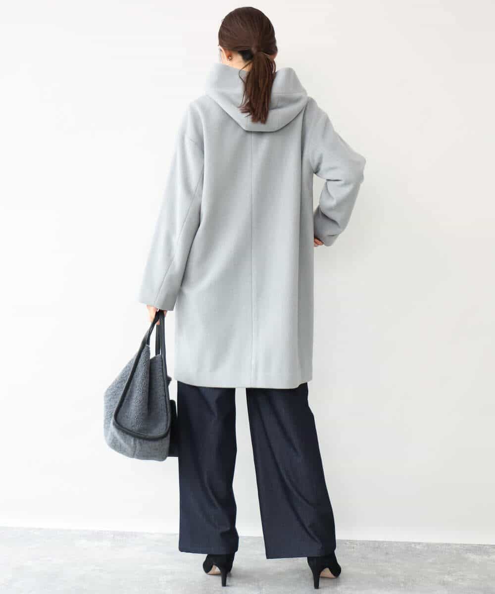 FKLAH52180 MK MICHEL KLEIN(MK ミッシェルクラン) [裏起毛/洗える]デニムライクワイドパンツ ネイビー
