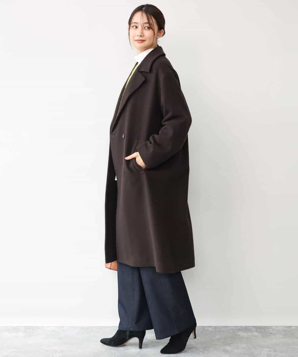 FKLAH52180 MK MICHEL KLEIN(MK ミッシェルクラン) [裏起毛/洗える]デニムライクワイドパンツ ネイビー