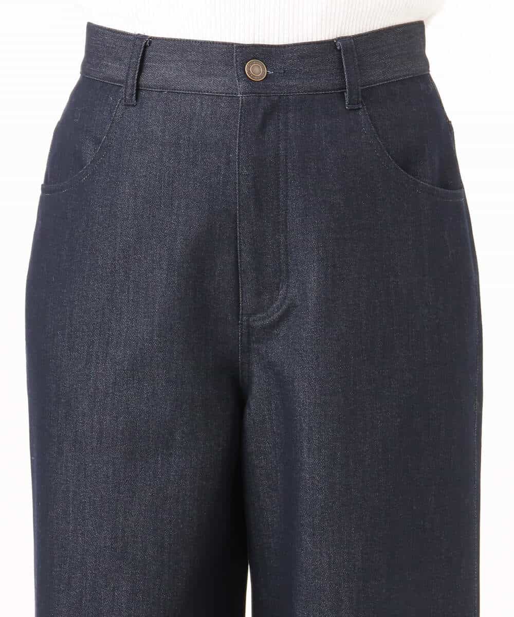 FKLAH52180 MK MICHEL KLEIN(MK ミッシェルクラン) [裏起毛/洗える]デニムライクワイドパンツ ネイビー