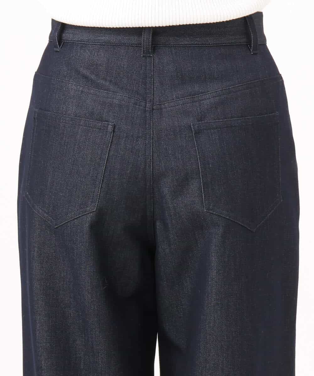 FKLAH52180 MK MICHEL KLEIN(MK ミッシェルクラン) [裏起毛/洗える]デニムライクワイドパンツ ネイビー