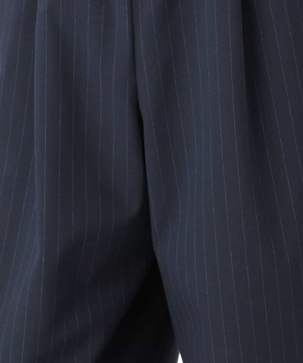 FKLAH62160 MK MICHEL KLEIN(MK ミッシェルクラン) [洗える]裏起毛ワイドストレートプルオンパンツ（ストライプ柄） ネイビー