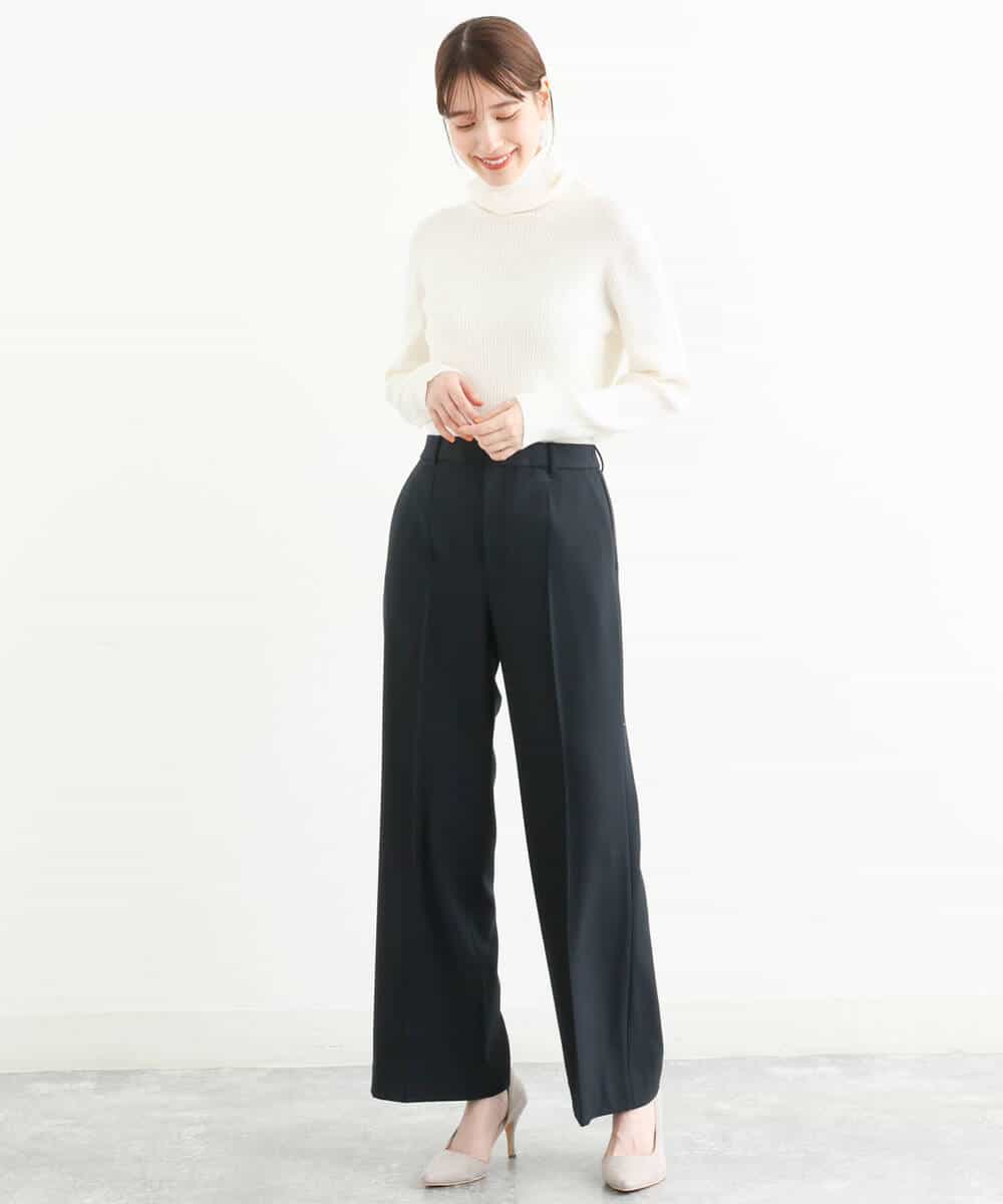 FKLAS40150 MK MICHEL KLEIN(MK ミッシェルクラン) 裏起毛フレアーシルエットパンツ/洗える ラベンダーピンク
