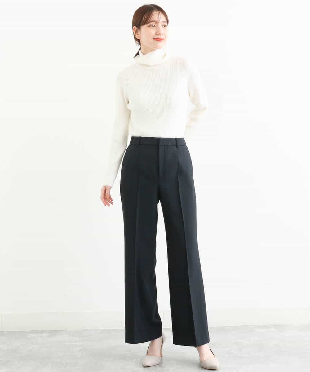 FKLAS40150 MK MICHEL KLEIN(MK ミッシェルクラン) 裏起毛フレアーシルエットパンツ/洗える ラベンダーピンク