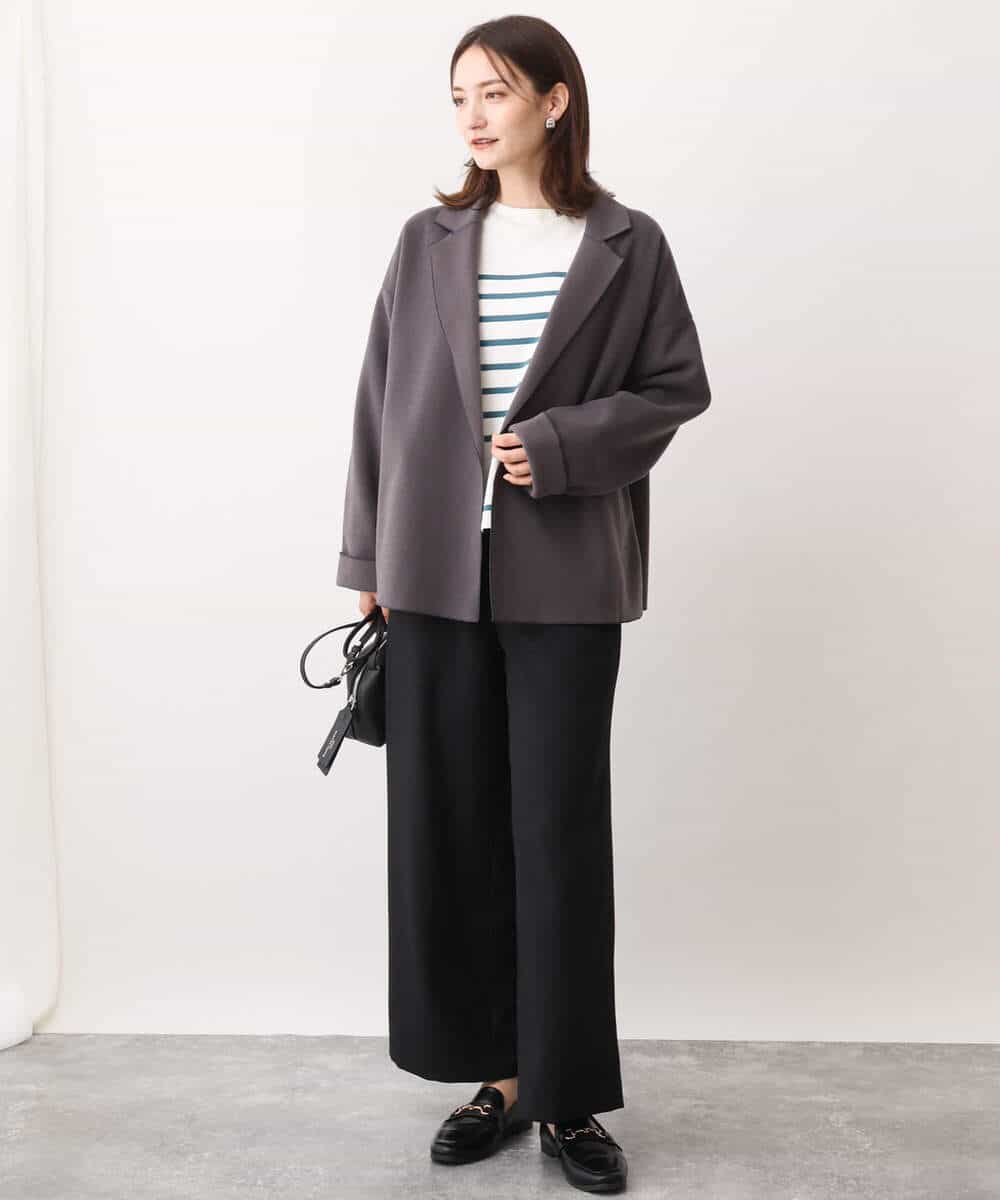 FKLAV42160 MK MICHEL KLEIN(MK ミッシェルクラン) ウールライクツイルワイドパンツ/洗える ライトブルー