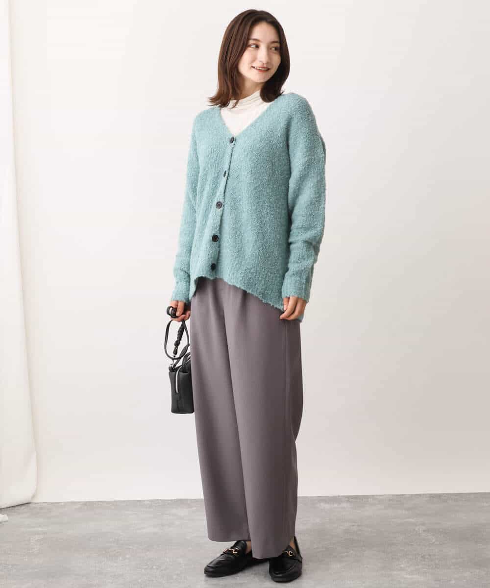 FKLAV42160 MK MICHEL KLEIN(MK ミッシェルクラン) ウールライクツイルワイドパンツ/洗える ライトブルー