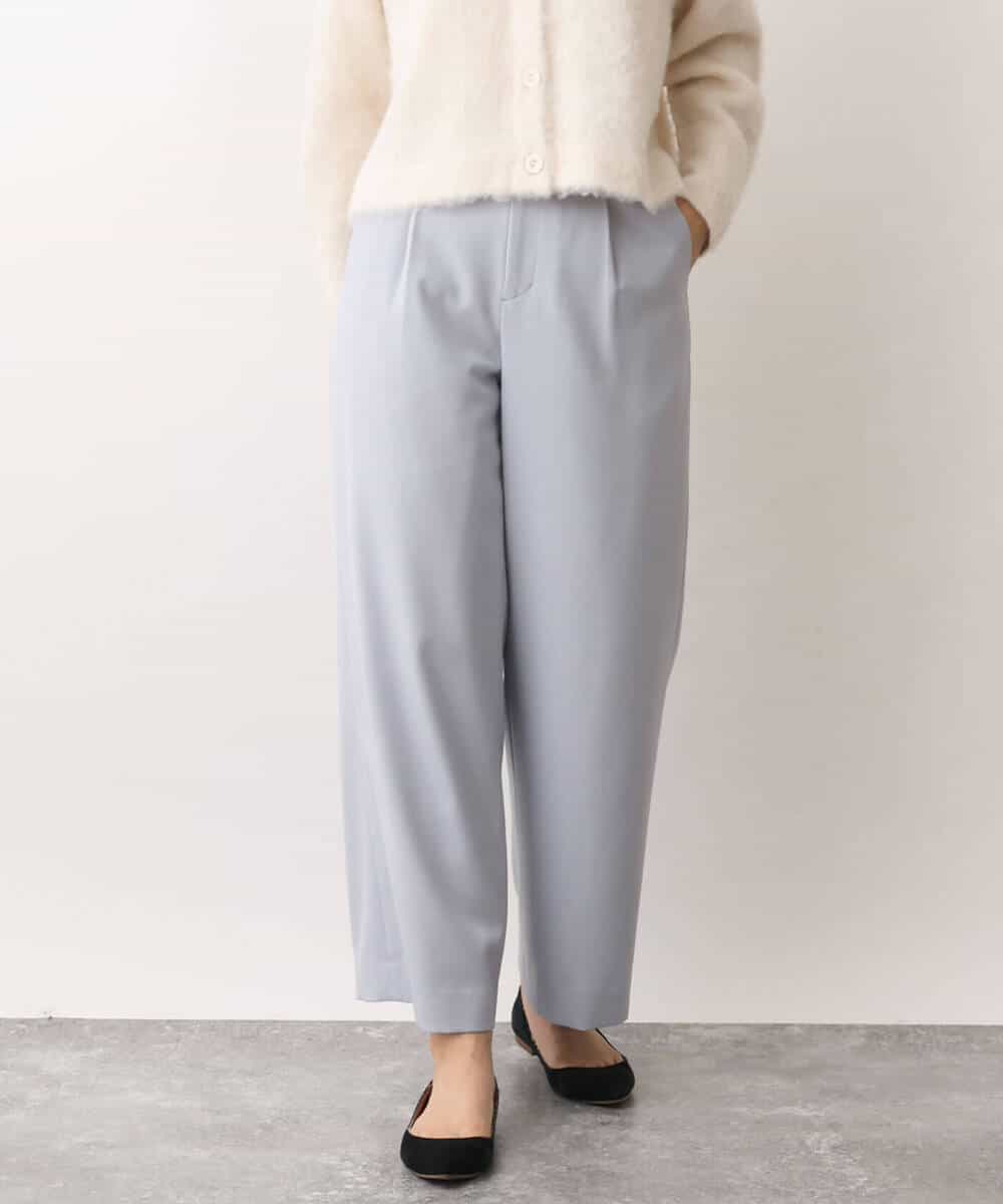 FKLAV42160 MK MICHEL KLEIN(MK ミッシェルクラン) ウールライクツイルワイドパンツ/洗える ライトブルー