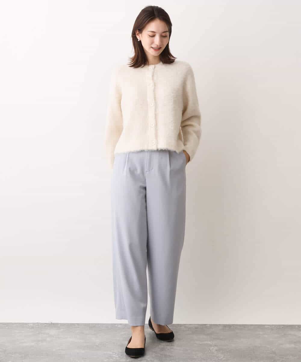 FKLAV42160 MK MICHEL KLEIN(MK ミッシェルクラン) ウールライクツイルワイドパンツ/洗える ライトブルー