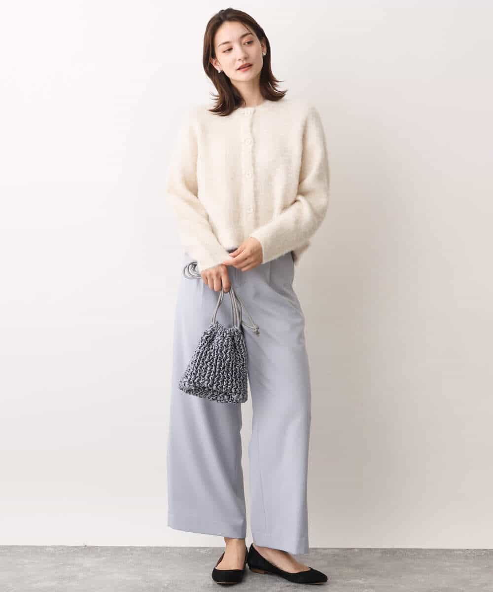 FKLAV42160 MK MICHEL KLEIN(MK ミッシェルクラン) ウールライクツイルワイドパンツ/洗える ライトブルー