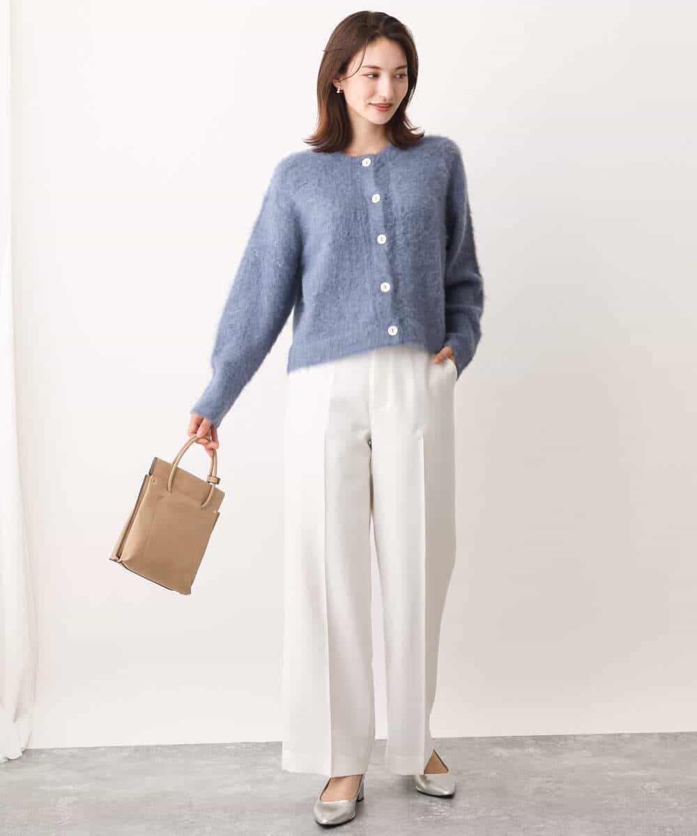 FKLAV46160 MK MICHEL KLEIN(MK ミッシェルクラン) パウダーツイルストレッチワイドパンツ/洗える モカ