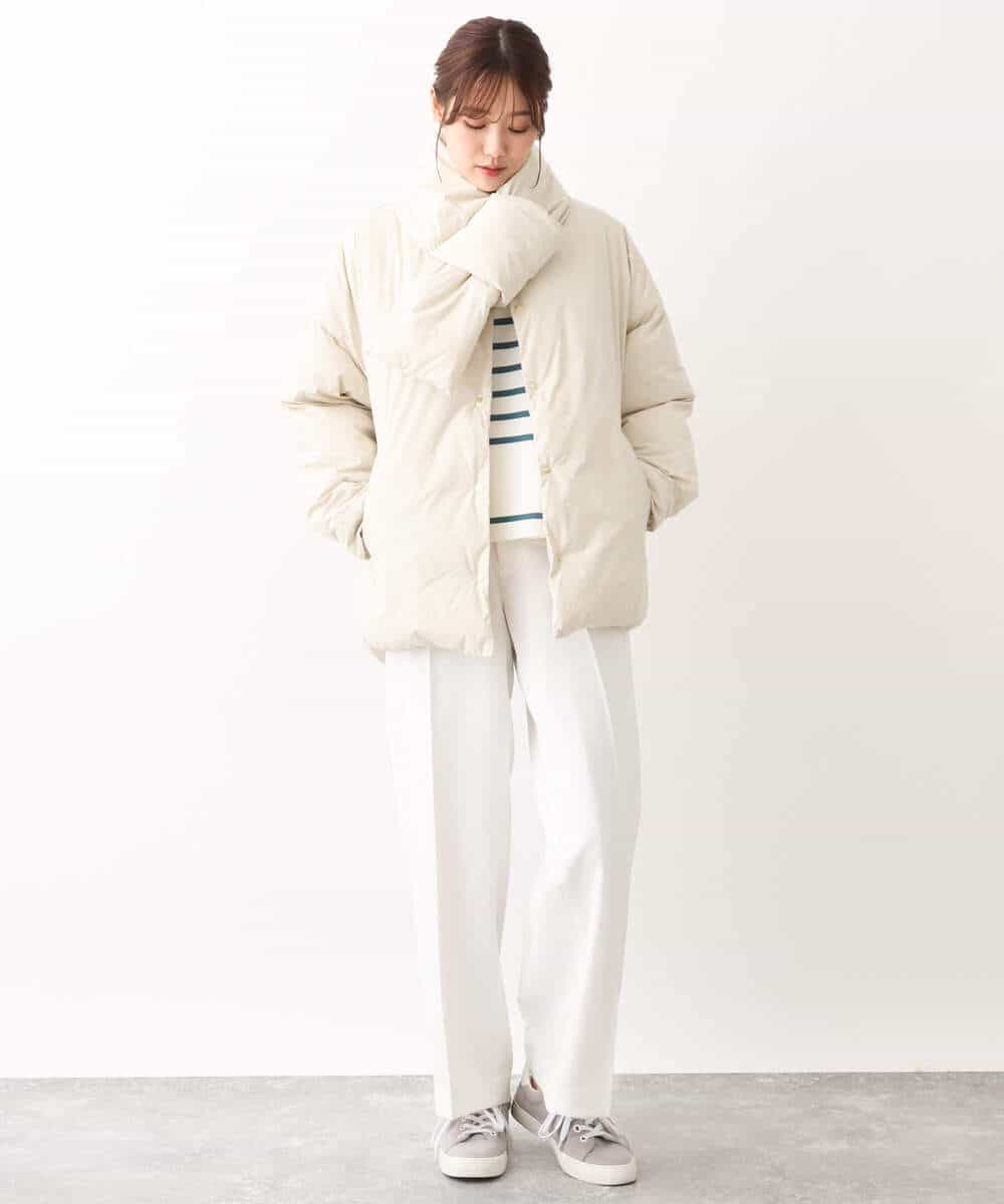 FKLAV46160 MK MICHEL KLEIN(MK ミッシェルクラン) パウダーツイルストレッチワイドパンツ/洗える モカ