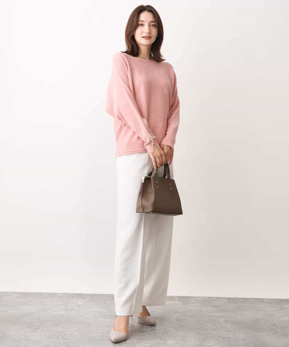 FKLAV46160 MK MICHEL KLEIN(MK ミッシェルクラン) パウダーツイルストレッチワイドパンツ/洗える モカ