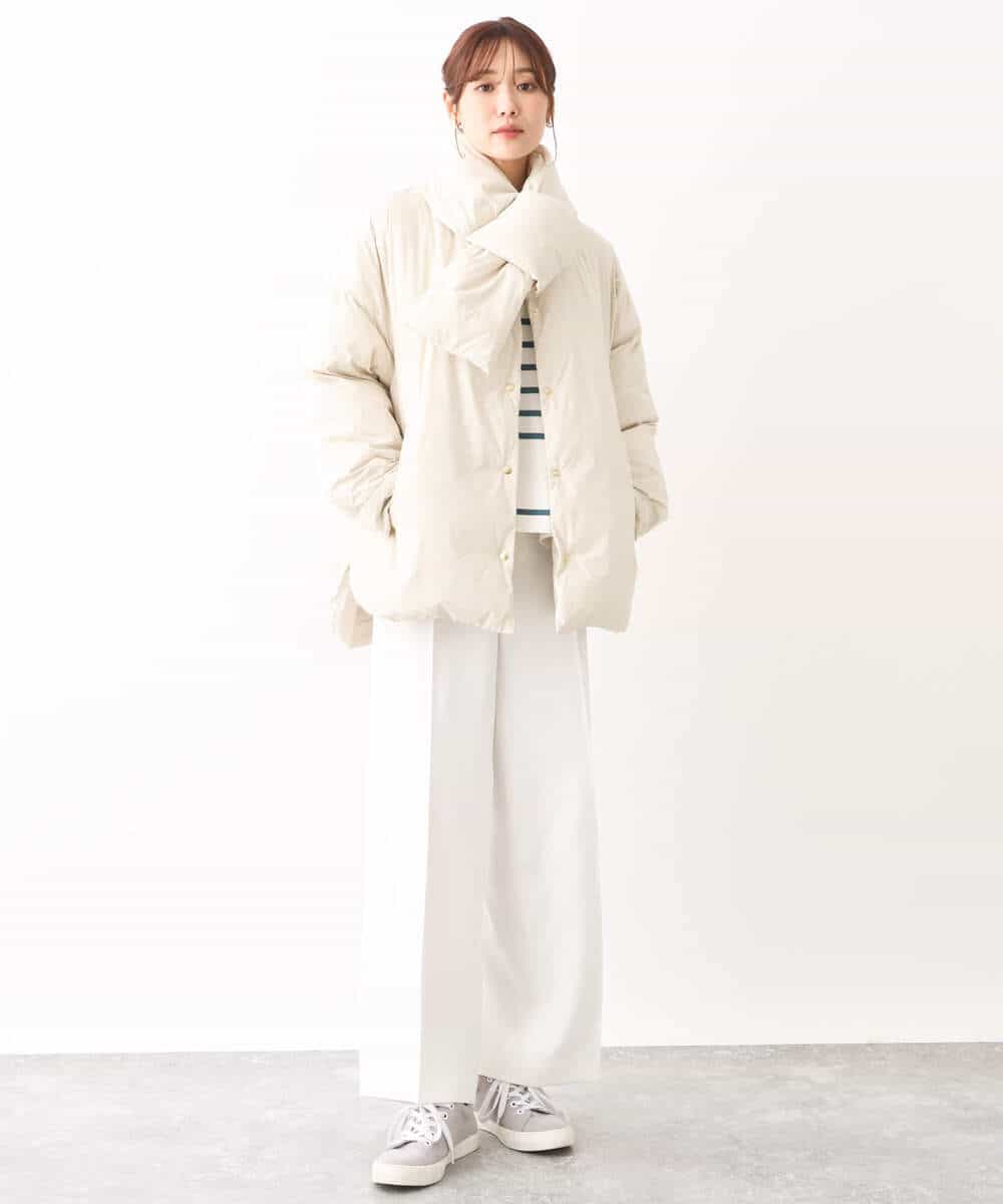 FKLAV46160 MK MICHEL KLEIN(MK ミッシェルクラン) パウダーツイルストレッチワイドパンツ/洗える モカ