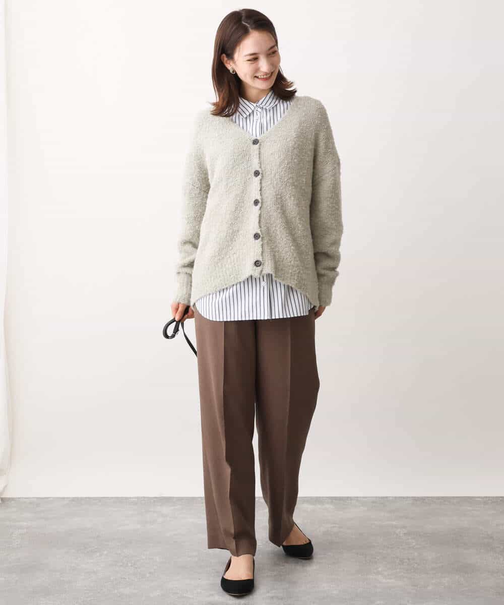 FKLAV46160 MK MICHEL KLEIN(MK ミッシェルクラン) パウダーツイルストレッチワイドパンツ/洗える モカ