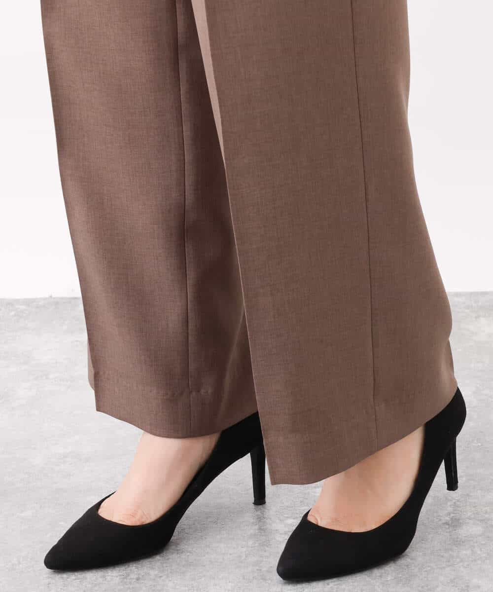 FKLAV46160 MK MICHEL KLEIN(MK ミッシェルクラン) パウダーツイルストレッチワイドパンツ/洗える モカ