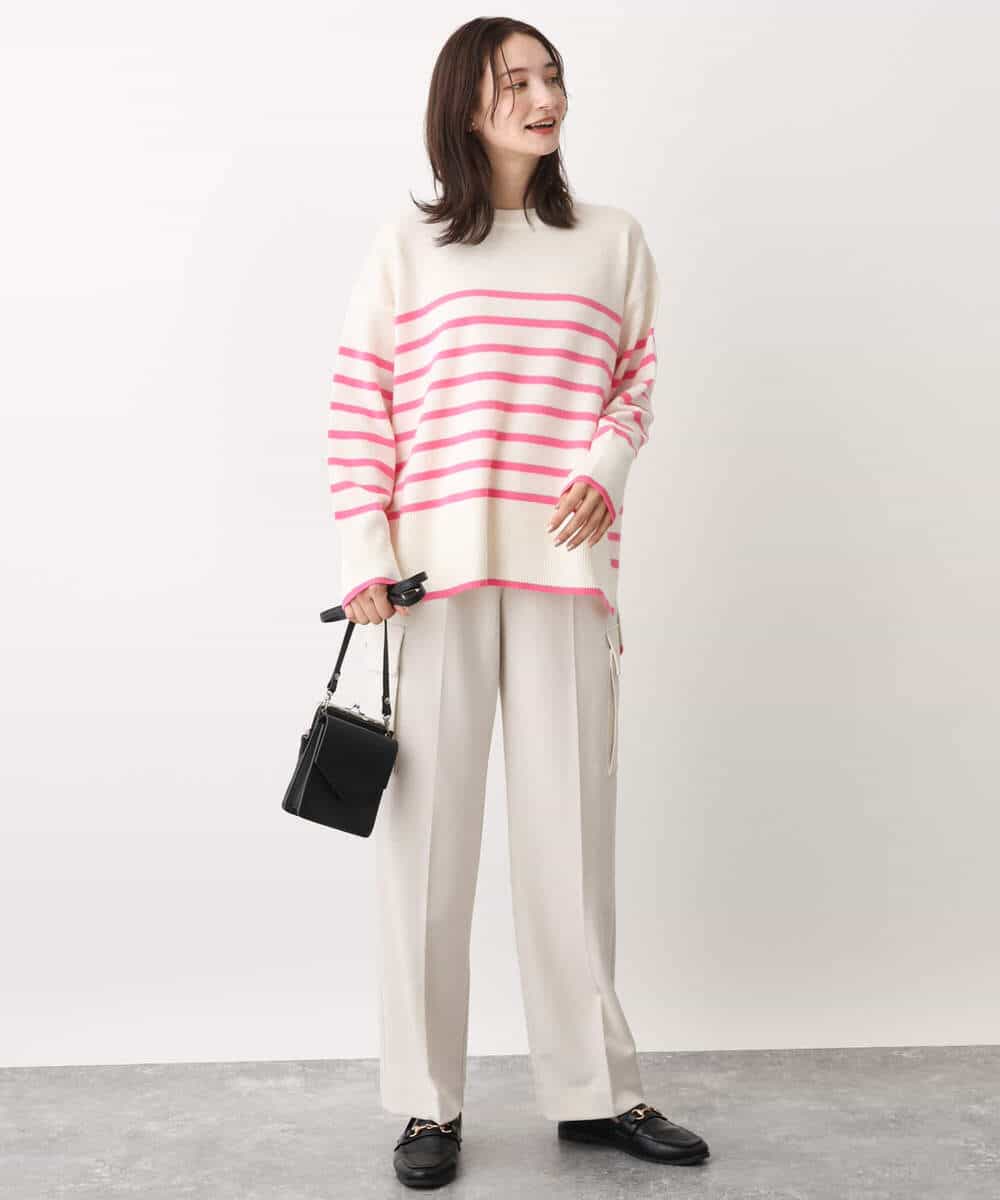 FKLAV52150 MK MICHEL KLEIN(MK ミッシェルクラン) ハイストレッチワイドカーゴパンツ/洗える ブラック
