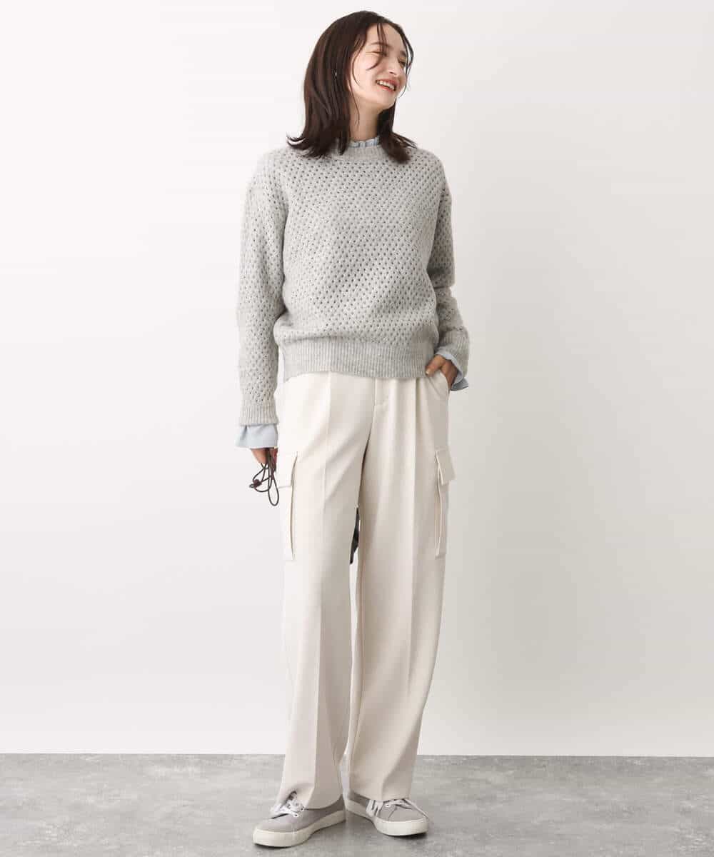 FKLAV52150 MK MICHEL KLEIN(MK ミッシェルクラン) ハイストレッチワイドカーゴパンツ/洗える ブラック