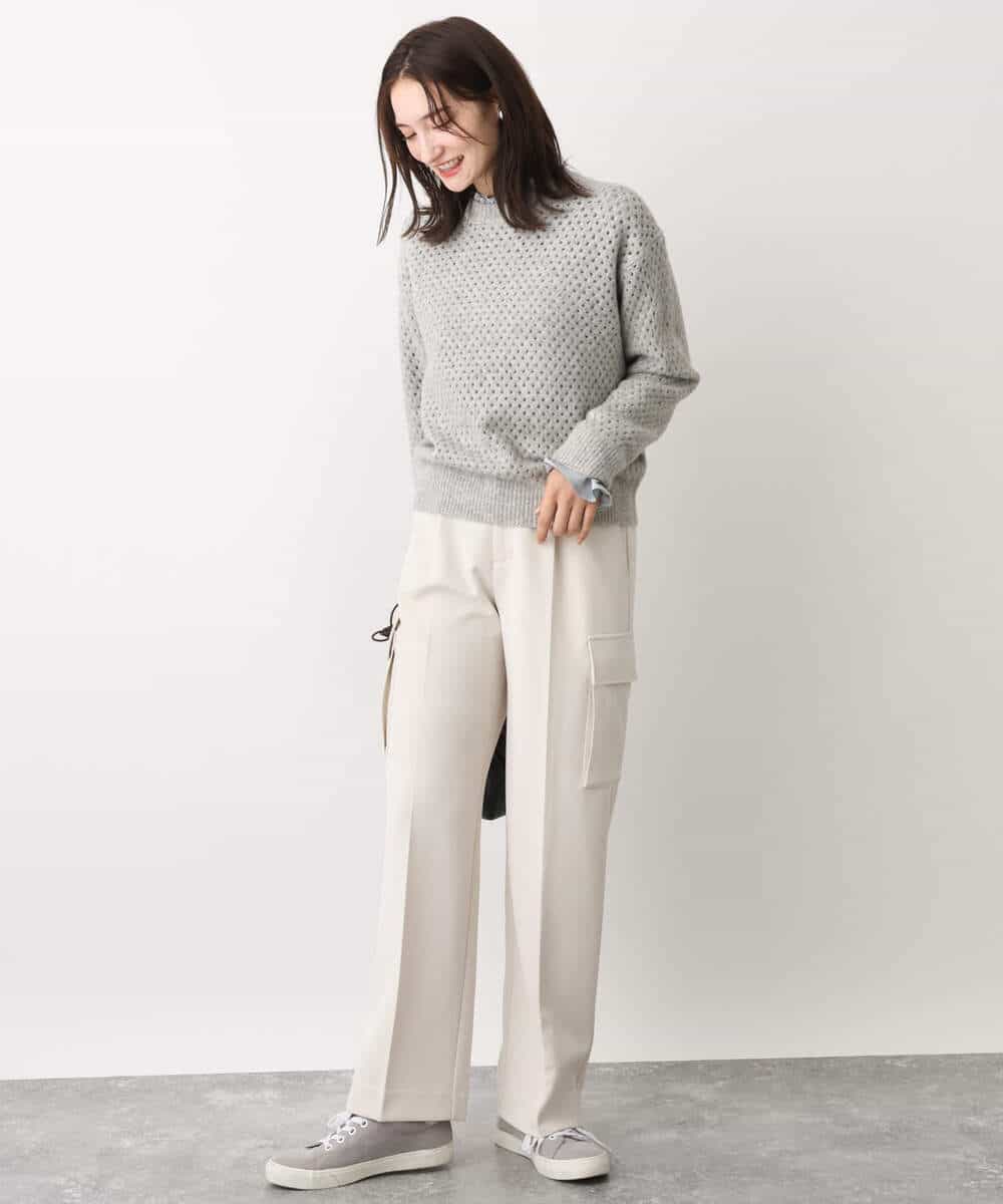 FKLAV52150 MK MICHEL KLEIN(MK ミッシェルクラン) ハイストレッチワイドカーゴパンツ/洗える ブラック